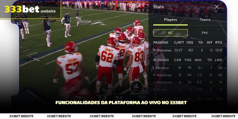 Funcionalidades da plataforma ao vivo no 333Bet